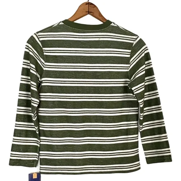 NWT Cherokee Green Stripe Long Sleeve Henley Shirt Knit Pullover NEW Boys S 6/7 - Picture 10 of 15